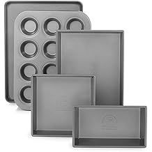 KitchenAid Professional 5-Piece Bakeware Nonstick Baking Set Square,Loaf,Cake 12-Cavity Muffin Jelly Roll Pan