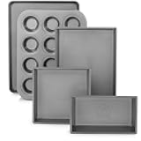 KitchenAid Professional 5-Piece Bakeware Nonstick Baking Set Square,Loaf,Cake 12-Cavity Muffin Jelly Roll Pan