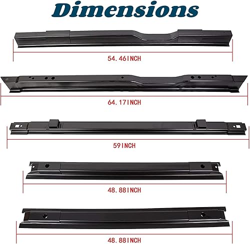 Miniatura 4 de Rieles de caja de camión compatibles con 1999-2018 F250 F350 Super Duty, 2008-2016 F450 Super Duty Truck Crossmember Long Bed Support Truck Bed