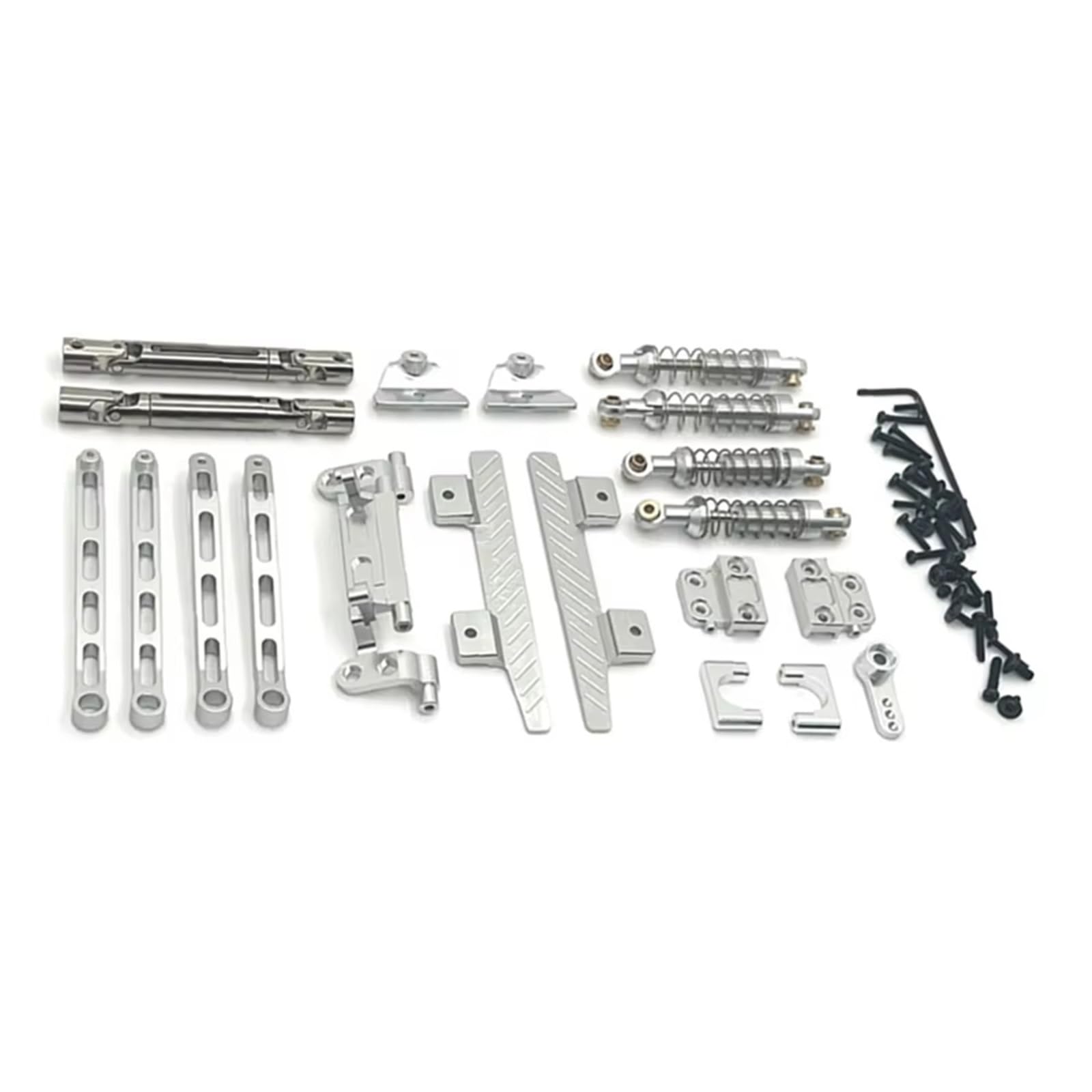 RC Autozubehör Für MN82 LC79 1/12 RC-Auto-Tuning-Teile, Ersatz-Stoßdämpfer-Spurstange Vor Und Nach Dem Antriebswellensatz Für Silber