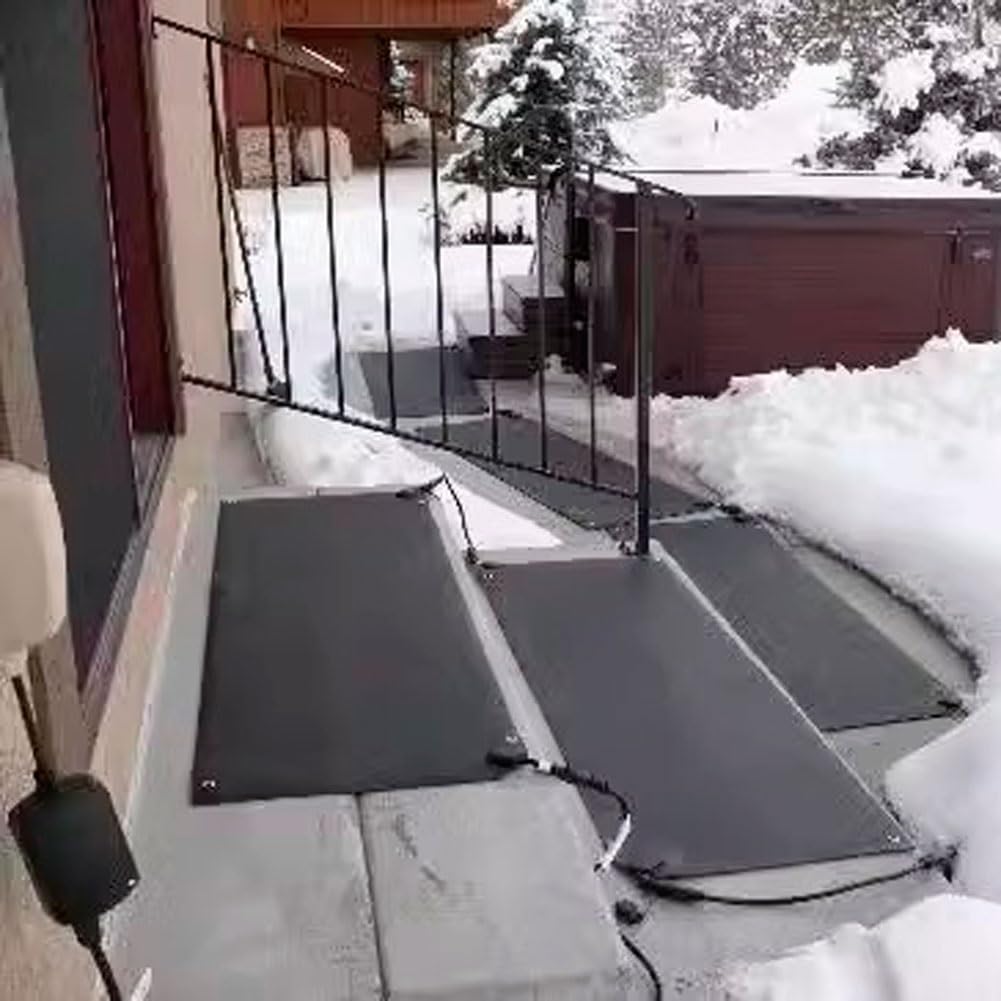 加熱式融雪マット 屋外加熱式融雪マット 電気式融雪マット 滑り止め階段暖房マット 電源コード付き融雪通路マット(2 【クイックコネクトアダプター】