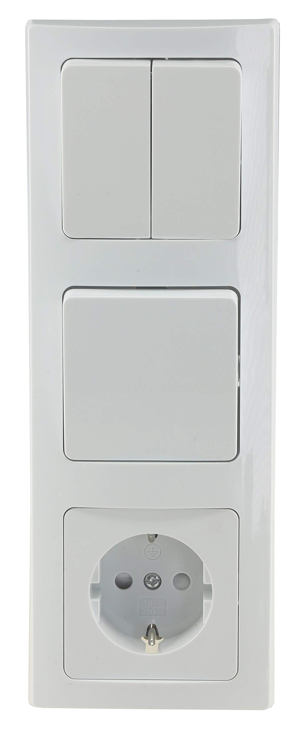 ChiliTec Steckdose Schalter Delphi Unterputz Set 21-teilig | 12 Steckdosen Lichtschalter Rahmen 230V Einbau Weiß