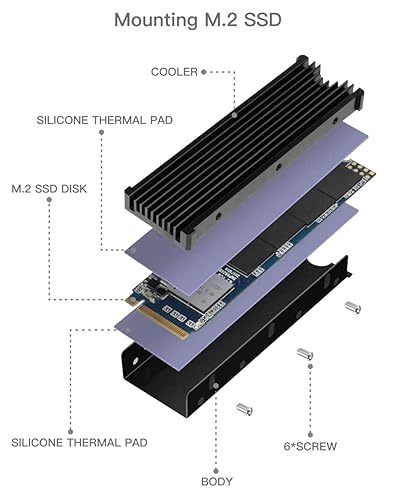 Miniatura 7 de Disipador térmico M.2 NVMe 2280 PS5 SSD Disipador de calor PC PCIE M2 SSD enfriador para Samsung 980 970 EVO Plus SN850 SN750 SN570 Firecuda 530