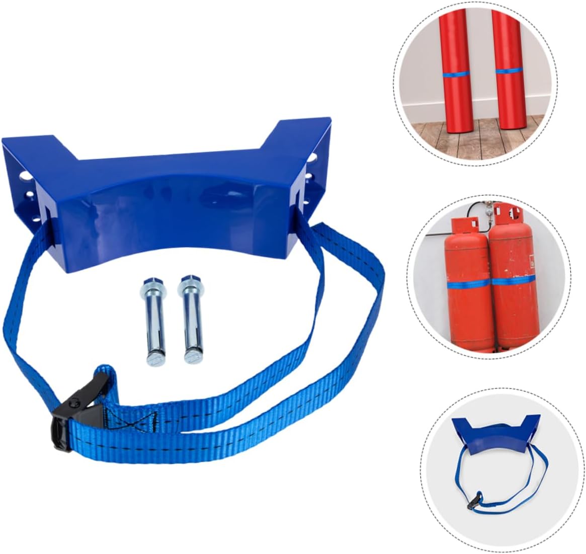 Kisangel 2pcs Adjustable Wall-Mounted Gas Cylinder Rack with Straps for Oxygen Propane Tanks Heavy Duty Support for Secure Storage and Transport