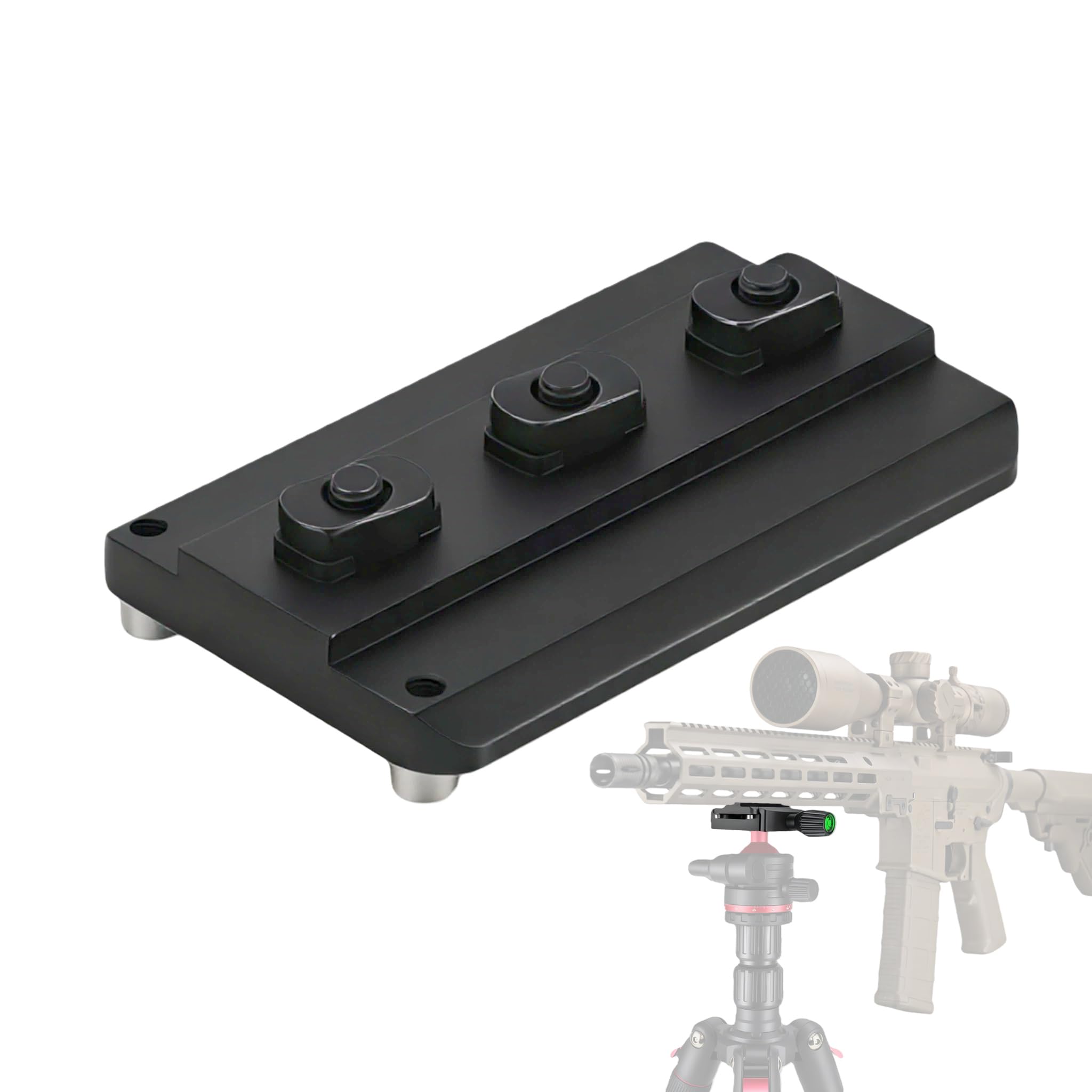 Placa adaptadora Mlok a Arca Jingzan, riel de aluminio resistente para trípodes 8