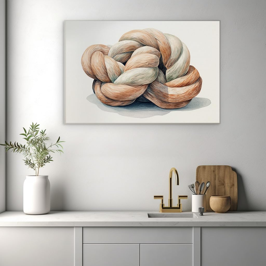 Canvas for Living room. Unraveling Elegance: The Intricate Warmth of a Complexly Braided Tapestry, 27 x 18 inch Canvas Wall Art - Contemporary Masterpieces - Nature Home Decor - 69x46 cm (27x18 inch)