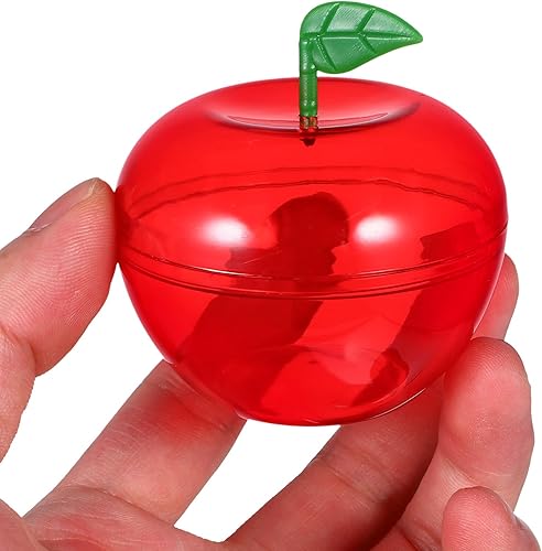 Miniatura 9 de Angoily 8 recipientes de plástico para manzanas, contenedor de manzana roja, caja de dulces de manzanas de Navidad, decoraciones de bolas de árbol