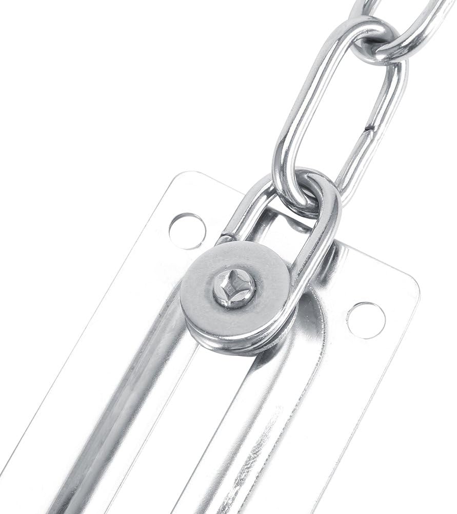Stainless Steel Safety Guard Door Chain, Security Lock Latch Anti Thief Sturdy for Home Hotel Wooden Door, with Screws for Easy Installation