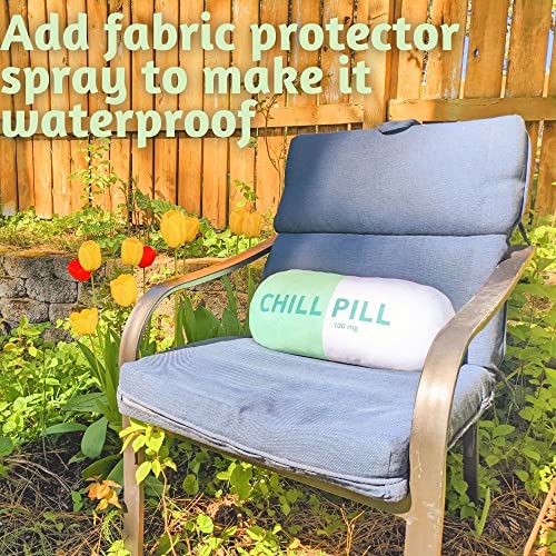 Funny Throw Pillow Chill Pill – The Over-the-Top Neck Pillow & Lumbar Support Pillow for Dorm Rooms, Classrooms & Calming Corners