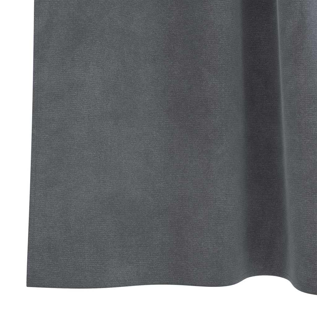 Verdunkelungsvorhänge 2er Set Hellgrau, 140 x 245 cm Samt, Vorhang Gardine Fensterdeko mit Stoffschlaufen für Schlafzimmer Wohnzimmer Sichtschutz Sonnenschutz Wärmeschutz innen