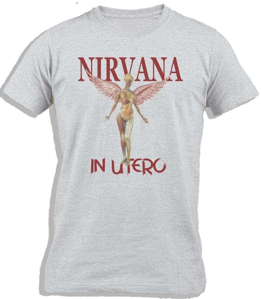 Nirvana Crazy Face | Nirvana Rock Band In Utero | Rock Music Band Cotton T-Shirt For Men