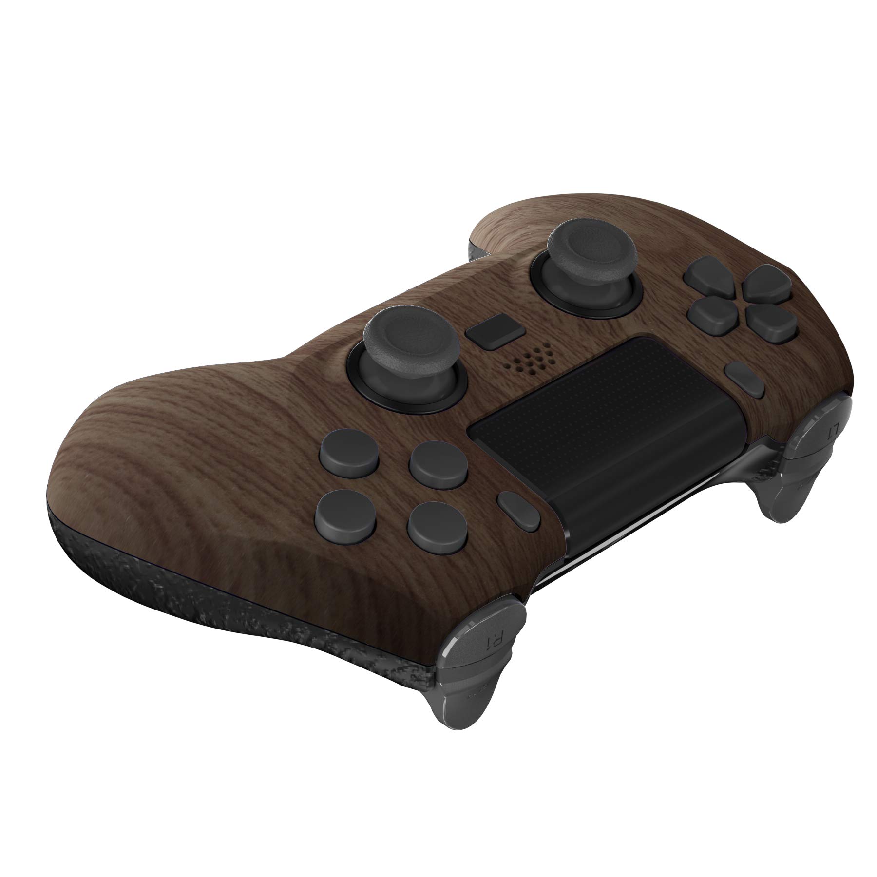eXtremeRate DECADE-Turnier-Controller(DTC) Remap Kit für ps4 Controller JDM-040/050/055, Remap Board&Re-Design Faceplate/Backplate&4 Rückpaddles&Trigger Stops Kit (Holz Optik)-KEIN Controller
