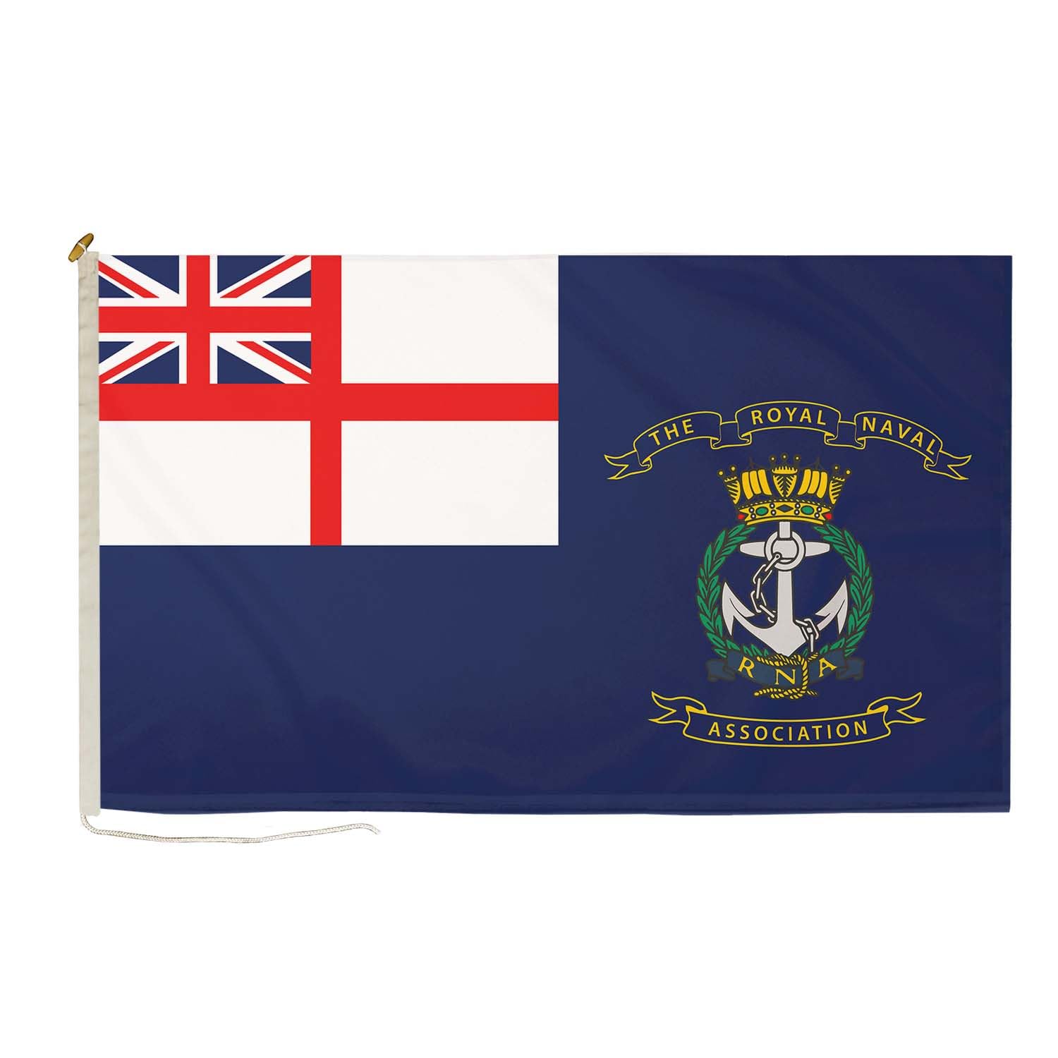 DuraFlag Royal Naval Association (RNA) 5ft x 3ft Flag Premium Quality With Rope & Toggle Reinforced Stitching 150cm x 90cm Naval Veterans Association Flag Heavy Duty Polyester Weatherproof