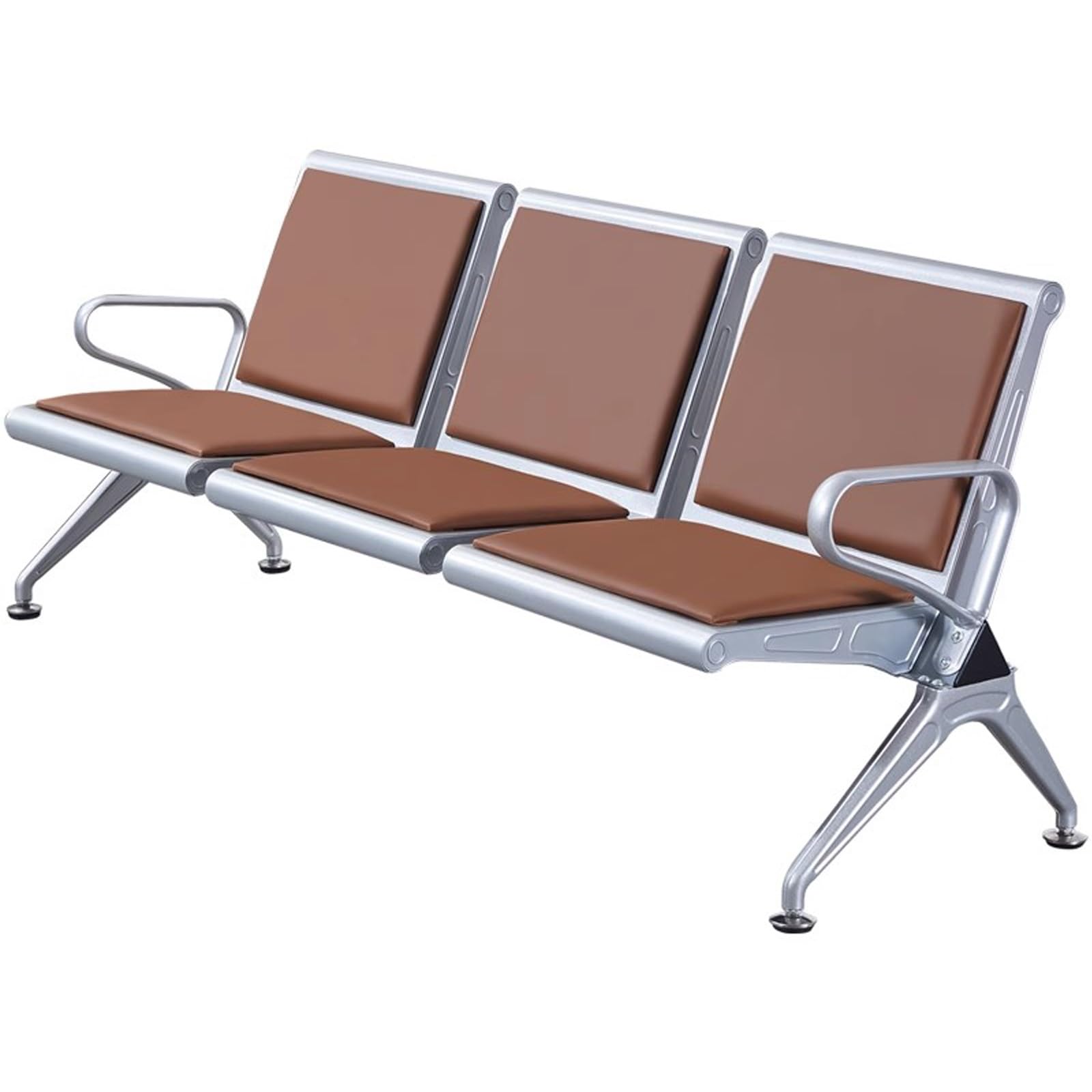 AYCDL Commercial Waiting Room Chairs with Metal Frame and Armrests for Airports, and Office Lobbies,Black,Brown