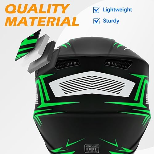 Miniatura 4 de Casco de motocross para jóvenes, para adultos, ligero para motocross, ATV de 4 ruedas, motocross, quad, ciclomotor, todoterreno, casco de