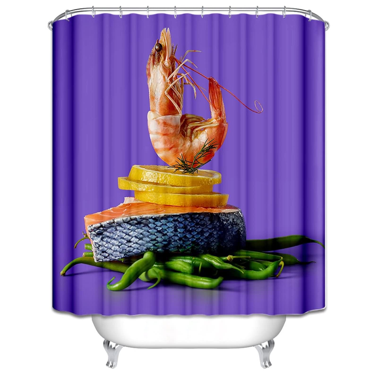 Rideau douche 220x180cm étanche et facile à accrocher avec œillets