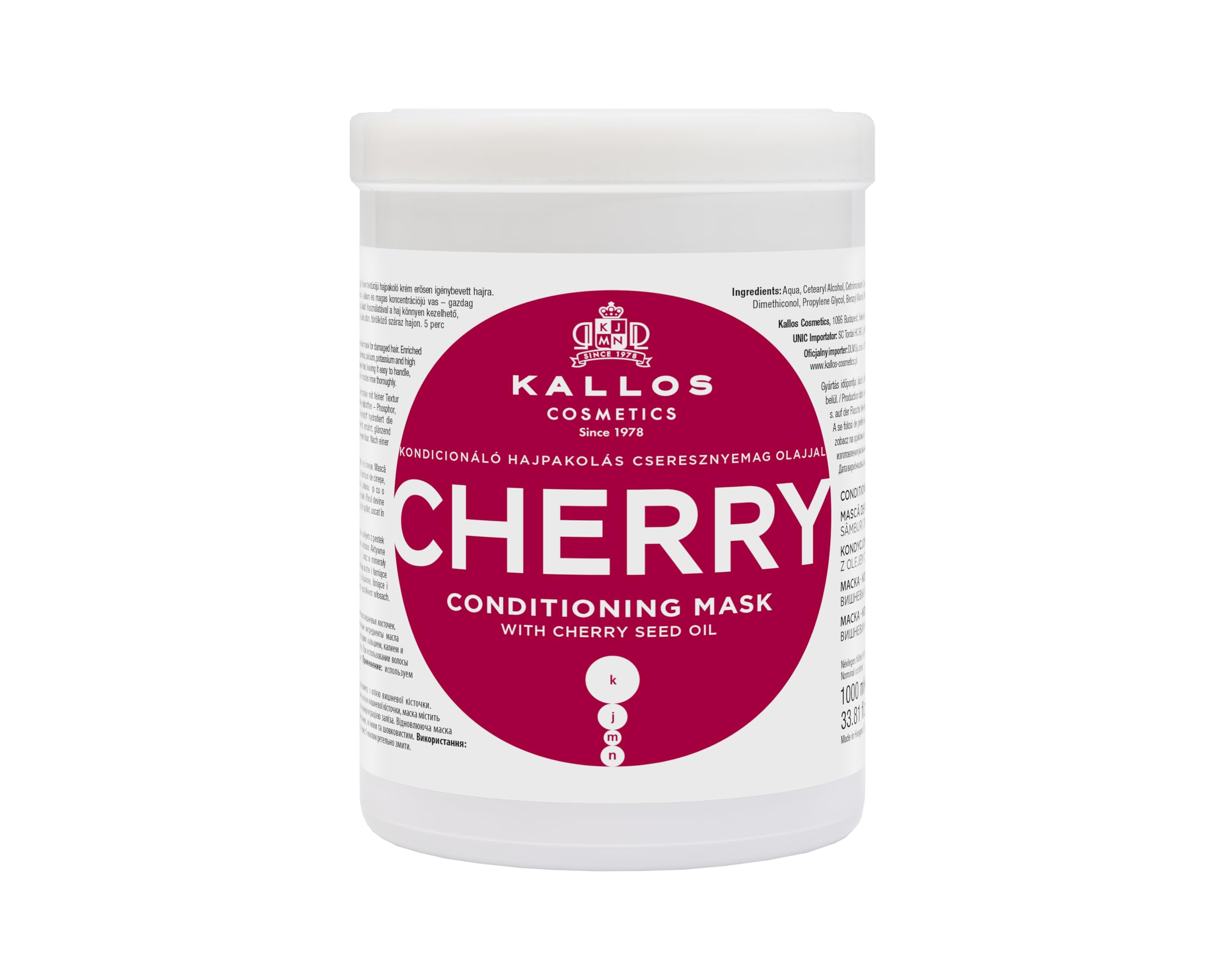 KJMN Cherry Conditioning Hair Mask with cherry seed oil 1000 ml - 33,81 Fl Oz