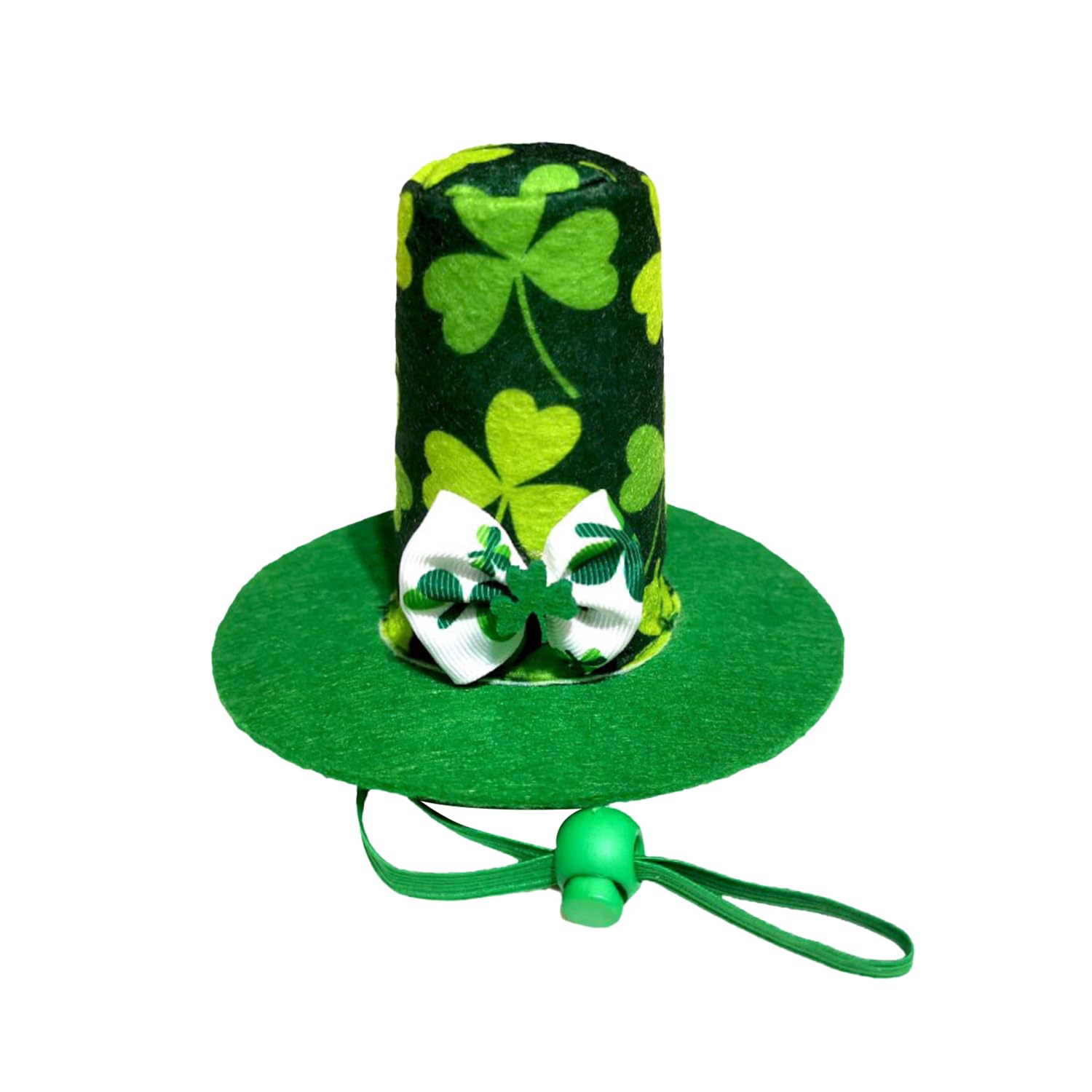 Miaija St Patricks Day Pet Hat Shamrock Dog Round Cap Leprechaun Dog Hat Irish Party Supplies Adjustable Size for Photo Prop St Patricks Day