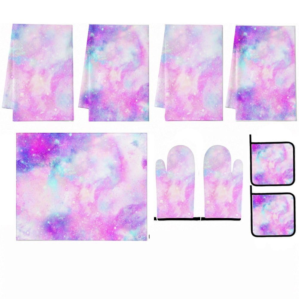 9PCS Dreamy Galaxy Nebulosa Cucina Decor e Accessori Set