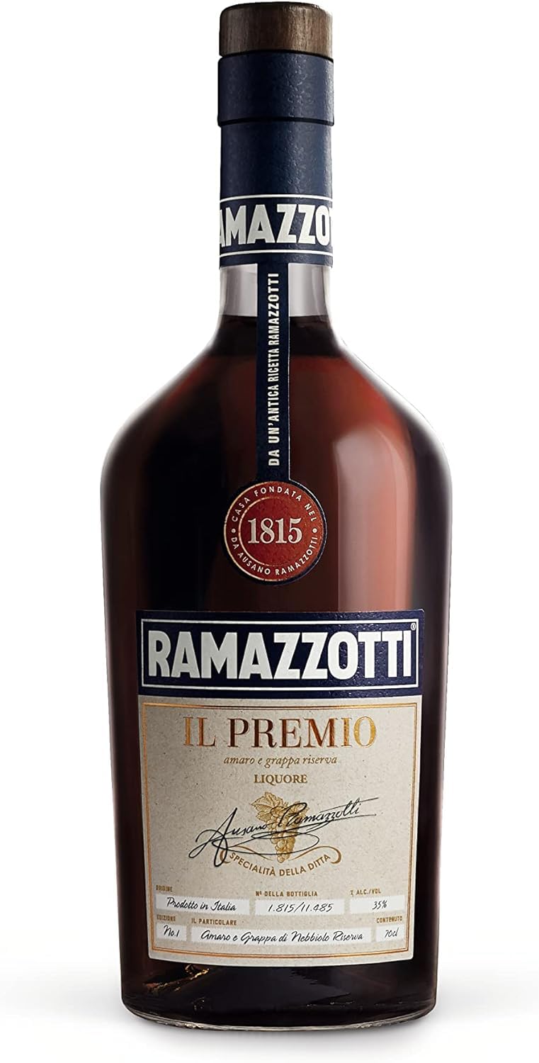 Ramazzotti IL PREMIO – Italienischer Blend aus Grappa und Amaro – Kräuterlikör für einen vollmundigen und ausgewogenen Geschmack – 1 x 0,7 l