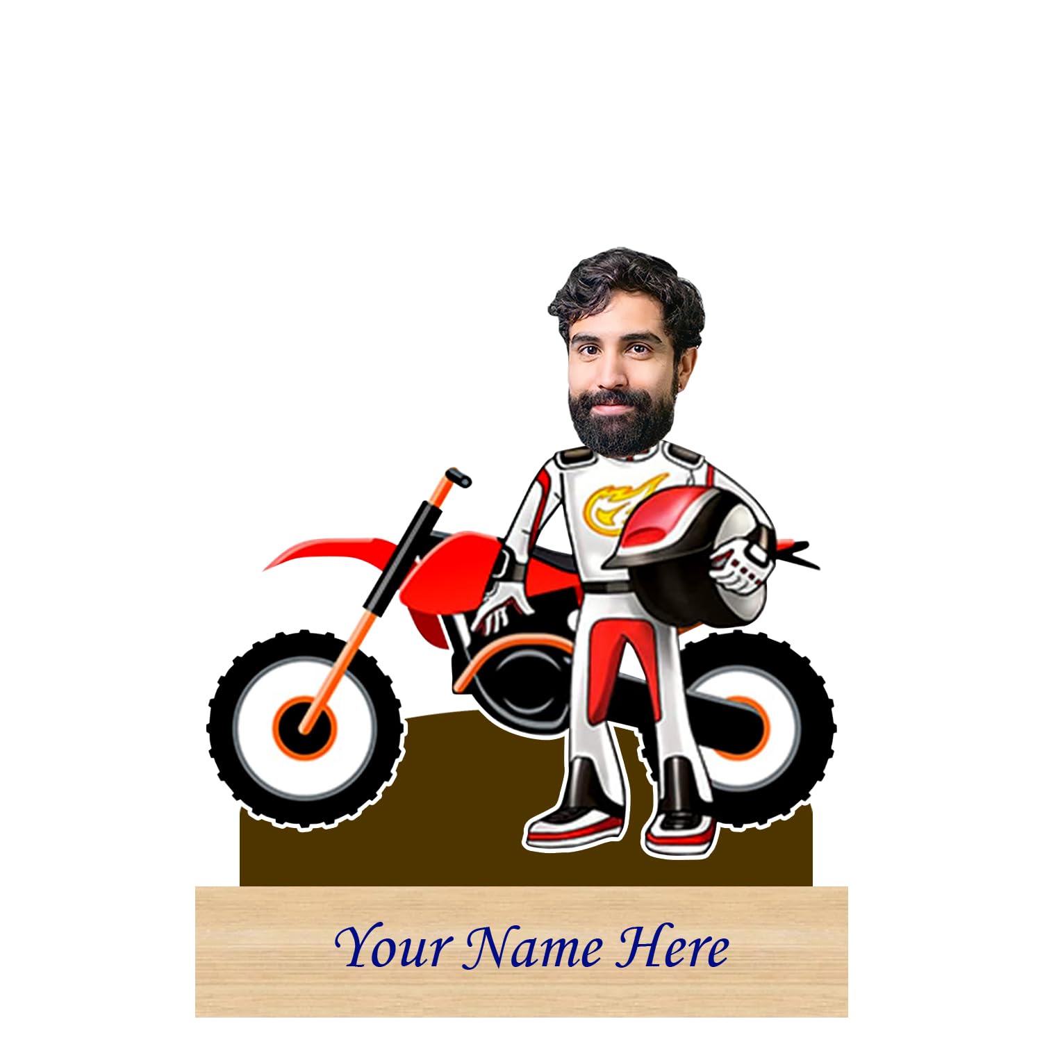 Incredible Gifts Personalized Caricature for Mountain Bike Lover with Custom Name (Table Top)