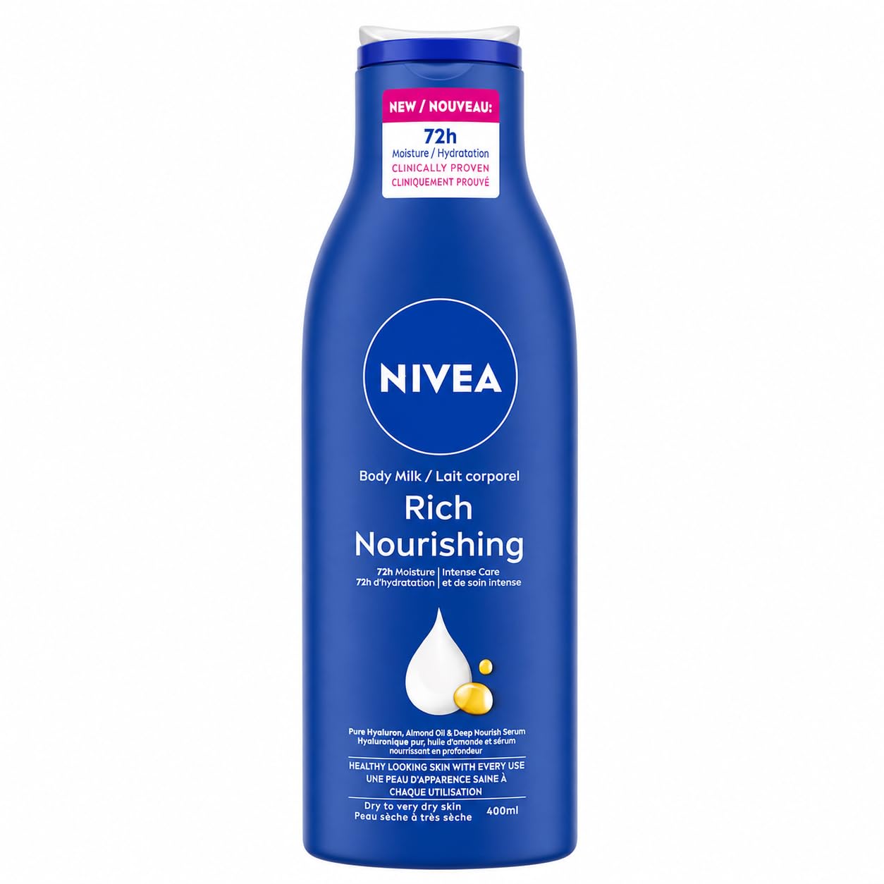 NIVEA Rich Nourishing Body Lotion 400ml for Dry Skin with Almond Oil and Deep Moisture Serum Intensive Hydration Moisturizer for Women and Men Non Greasy Fast Absorbing Body Lotion-image-29
