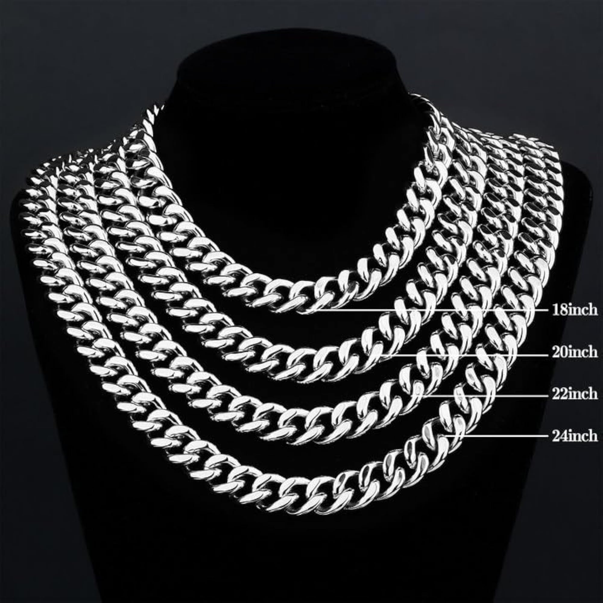 Men's Cuban Link Chain in Silver Stainless Steel