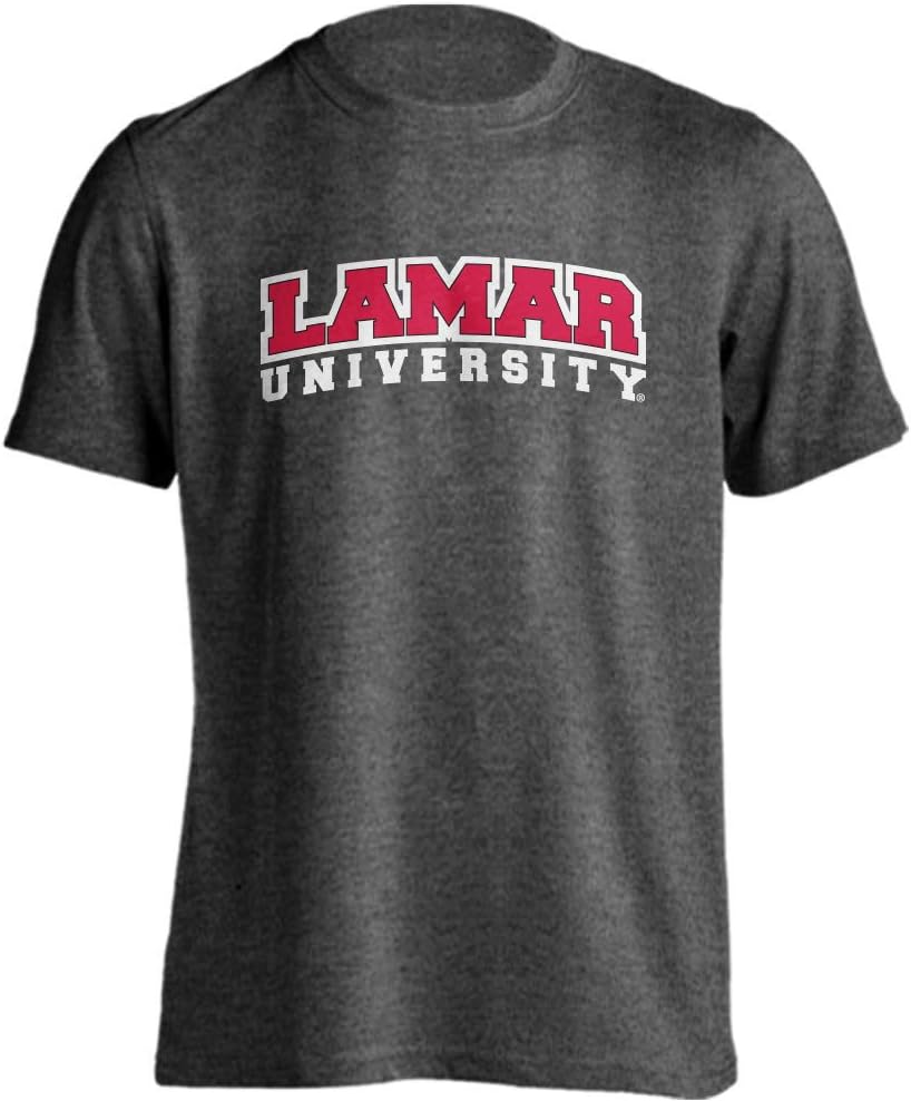 Sport Your Gear Lamar University Cardinals Classic Arch Campus Short Sleeve T-Shirt (Charcoal Heather, 3X-Large)
