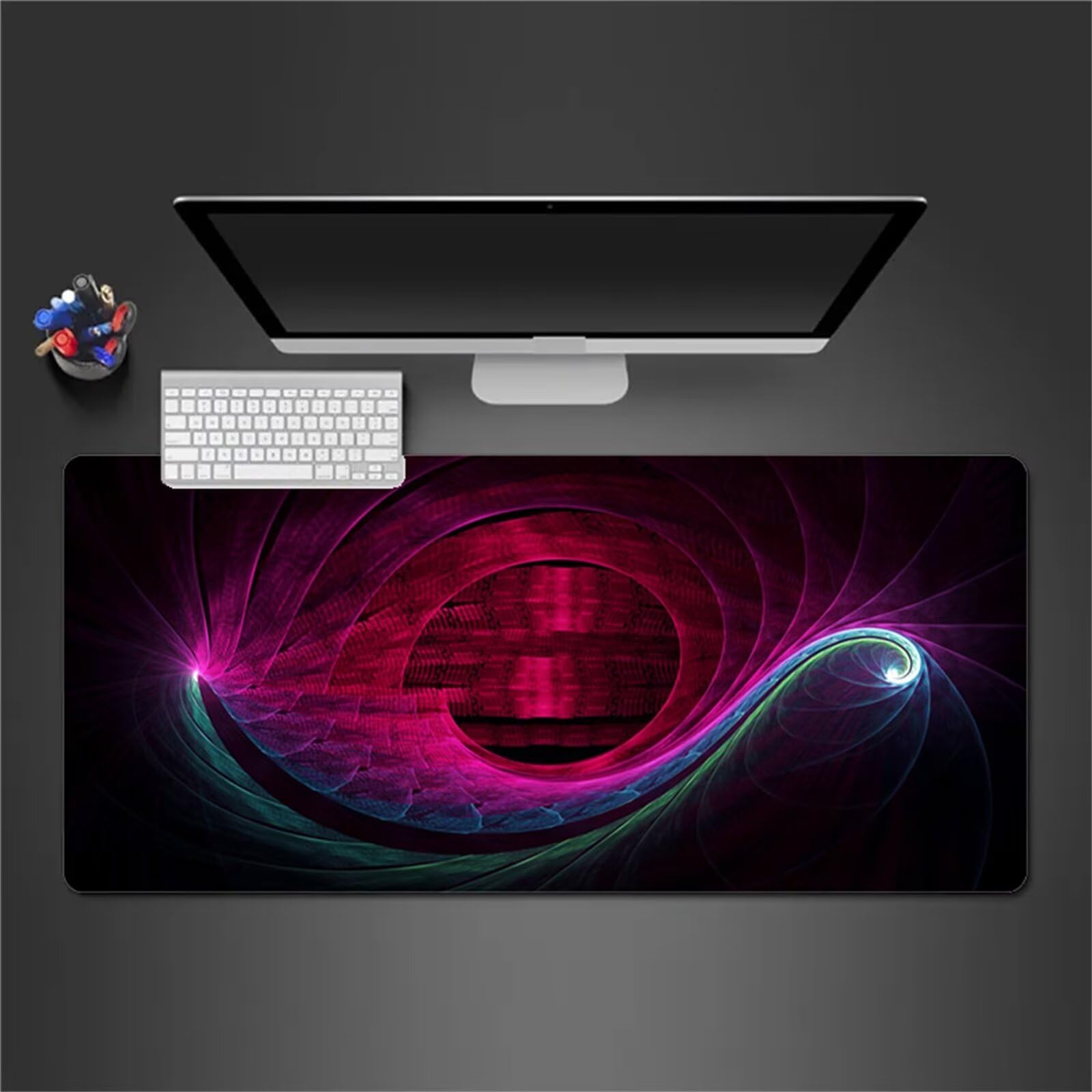 Alfombrilla Raton Gaming XXL 1200x600x2cm Alfombrilla de Ratón Grande Alfombrilla Gaming de Escritorio con Base Antideslizante para Gamers PC y Portátil (Rojo Purpura)