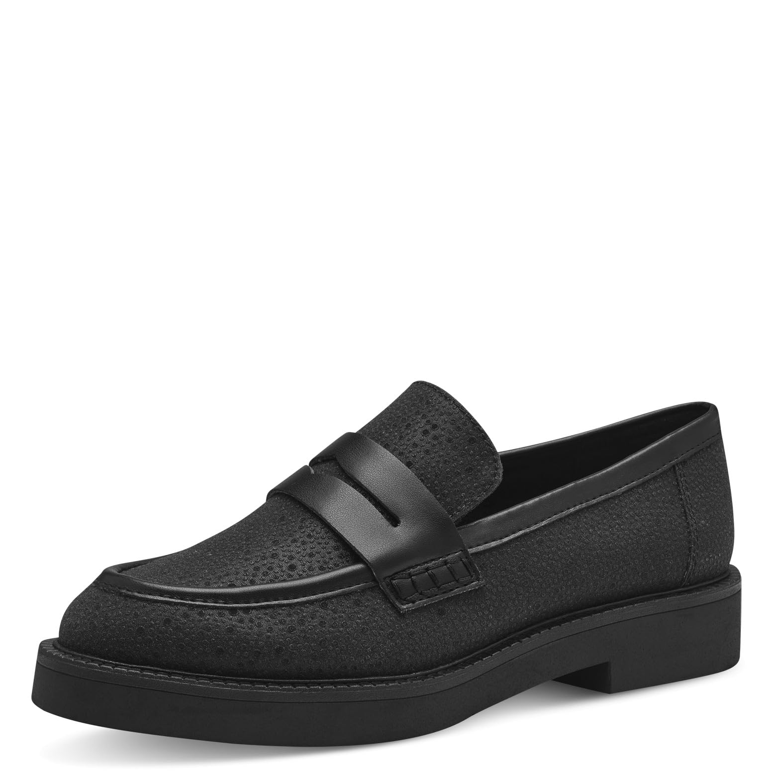 MARCO TOZZI Women's 2-24302-41 Slipper, Black Glitter, 5.5