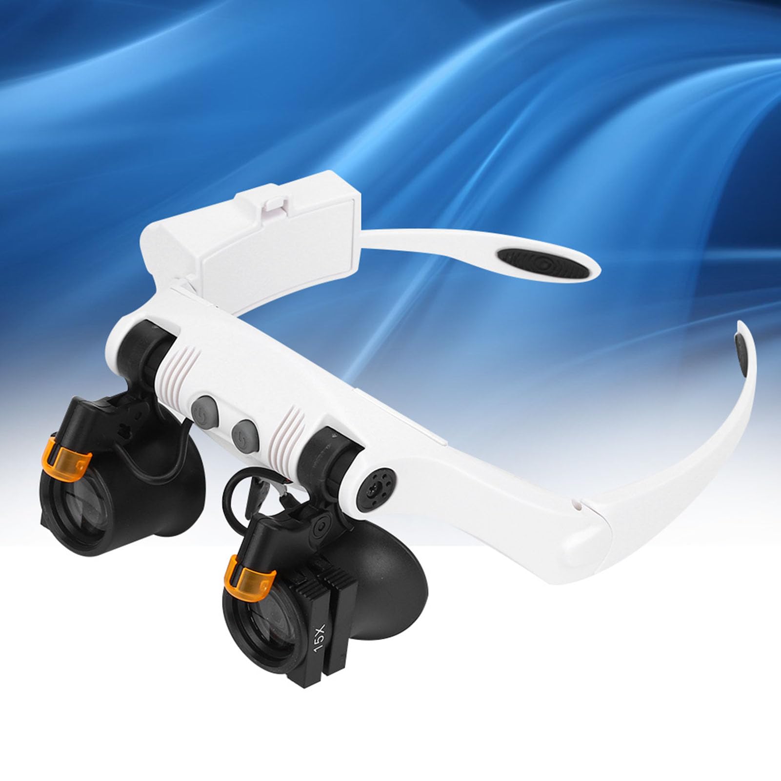 Loupe LED multifonctionnelle à Montage sur tête, 21 loupes combinées avec lentille remplaçable, grossissement réglable 3X à 10X pour l'inspection, la réparation de Montres et la