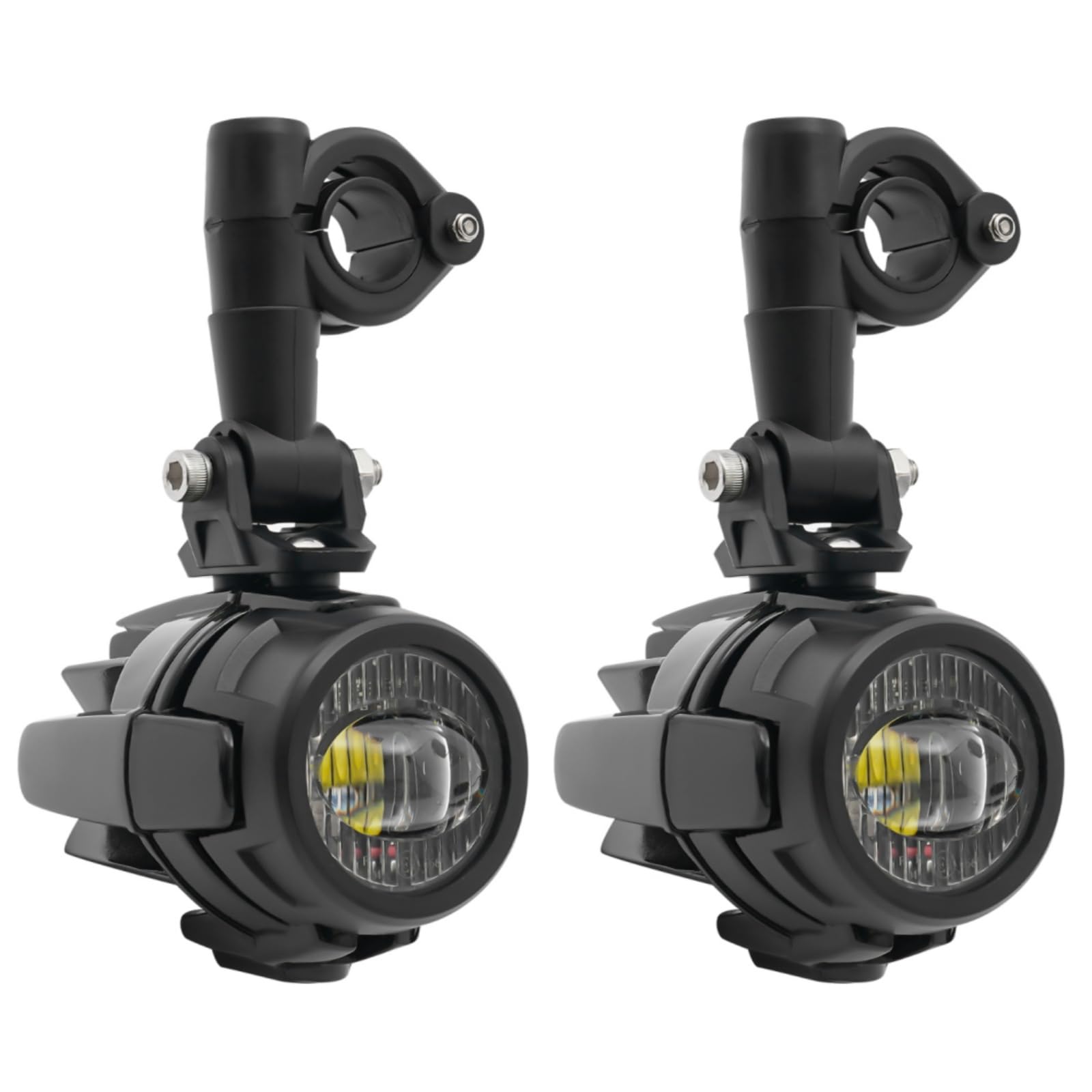 Motorrad LED Nebelscheinwerfer Zusatzscheinwerfer 40W IP68 für BMW R1200GS F800GS | Universell 18-22mm Crashbar, Alu-Druckguss Gehäuse, 12V Weiß (6000K) mit Kabelbaum & Schutzgitter, Einfacher Einbau