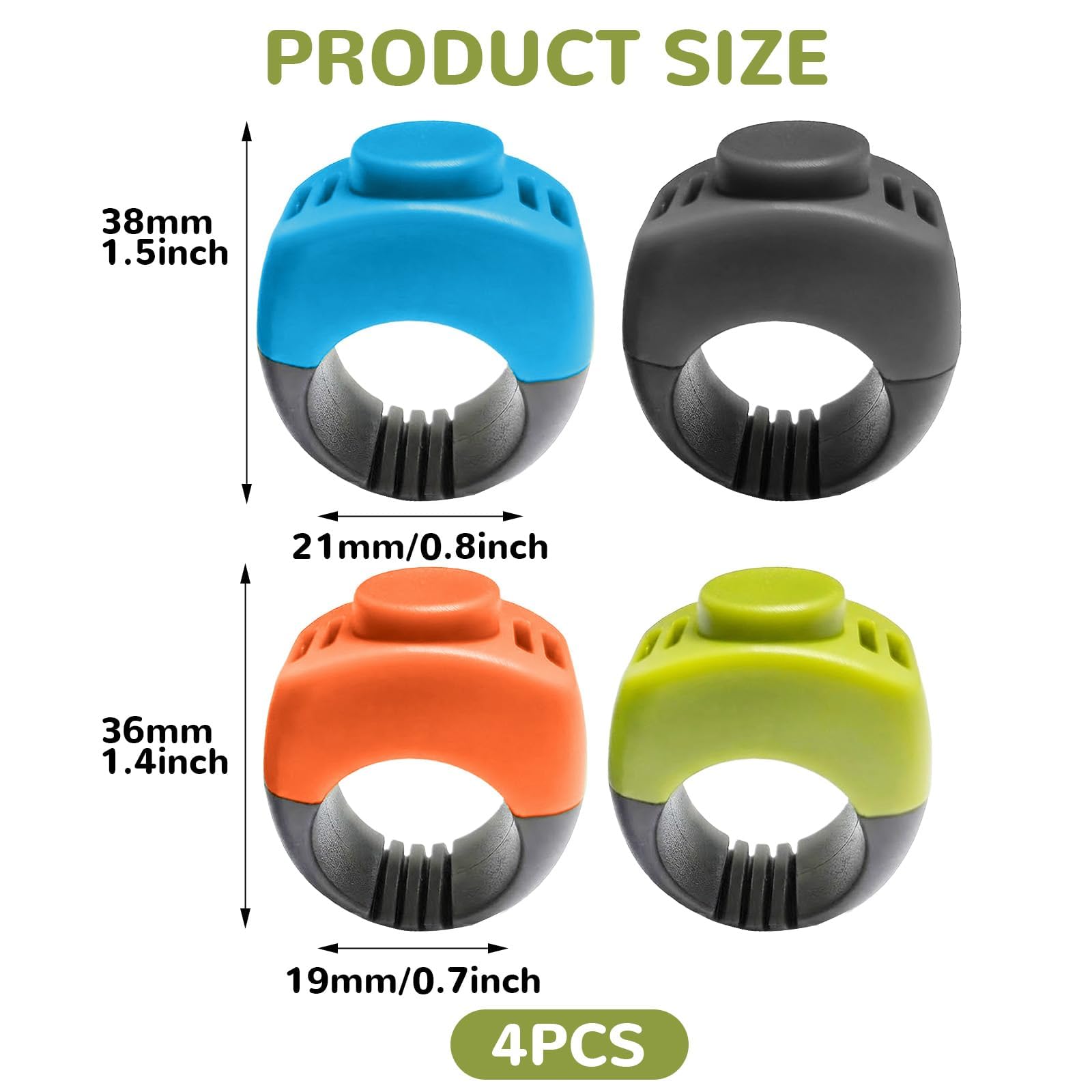 Confezione 4 Clicker per Dita per Cani (19mm/21mm), Pratico Clicker per Addestramento Cane Clicker Cat Clicker Dog per Addestramento di Cani, Gatti E Cavalli, Addestramento al Richiamo