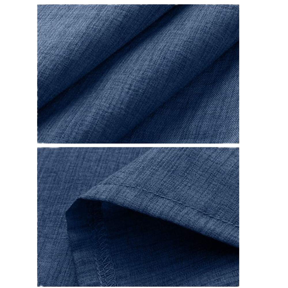 MakingDa, maglietta da uomo Henley a maniche corte, traspirante, con bottoni, leggera, per il nonno Blu L