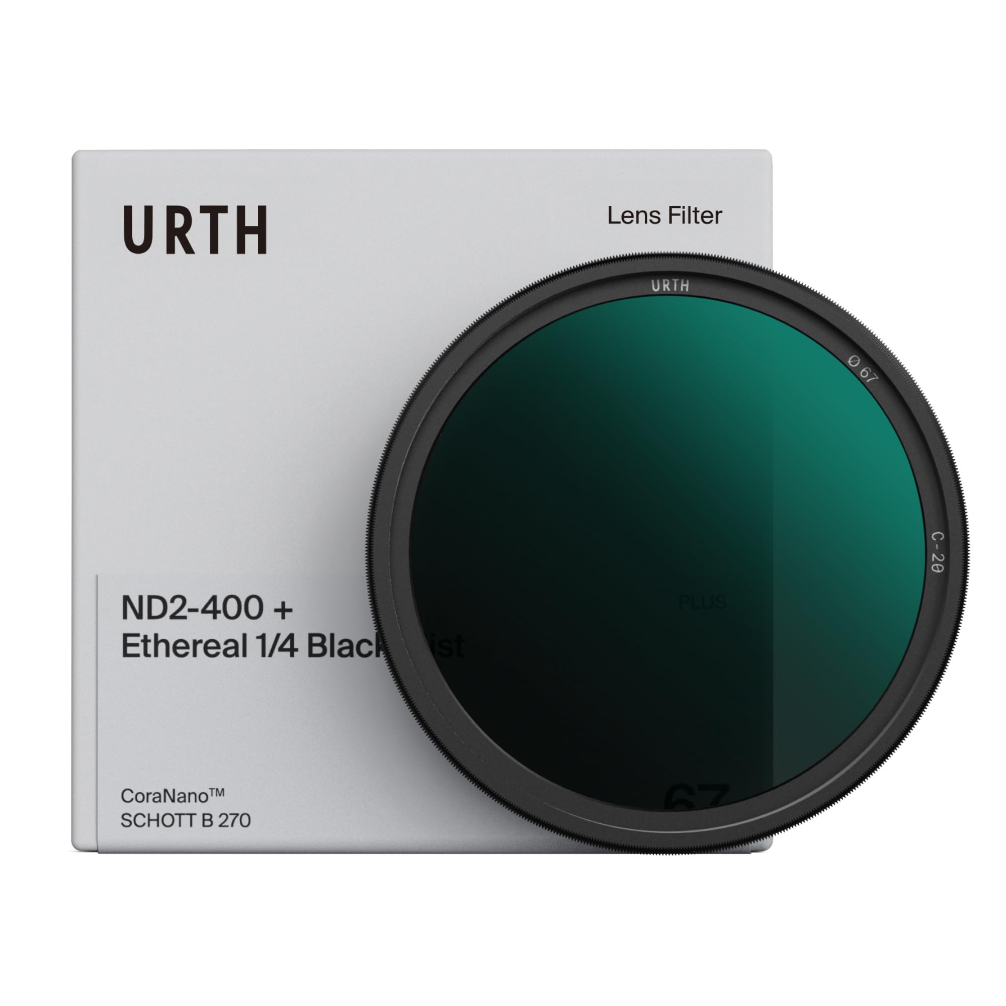Urth 77mm Filtro Variable ND2-​400 + Ethereal Black Mist ¼ Difusor (Plus) - 20 capas nano, filtro para objetivos con polarización mejorada y efecto difuso cinematográfico