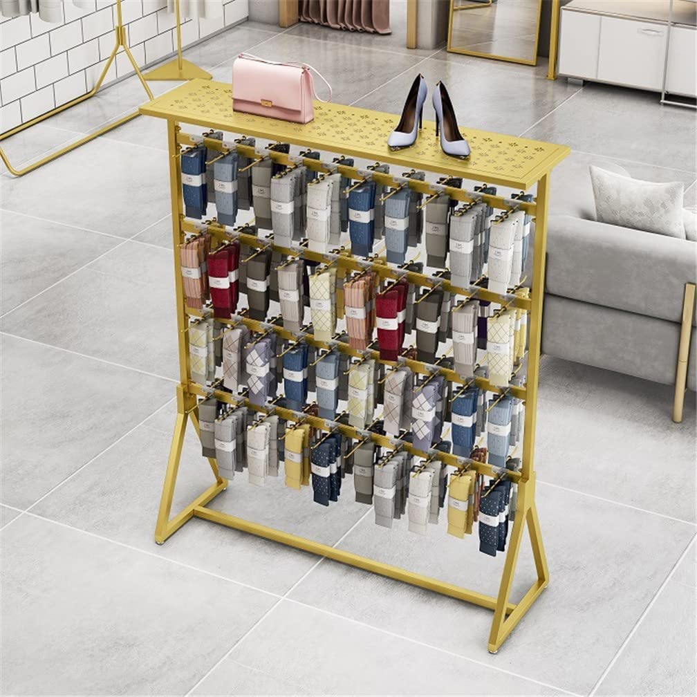 Espositore per Scaffale Dorato, Scaffale in Metallo Utilizzato per Visualizzare Pantofole, Biancheria Intima, Calzini, Custodie per Cellulari, Accessori per Scaffali E Altri