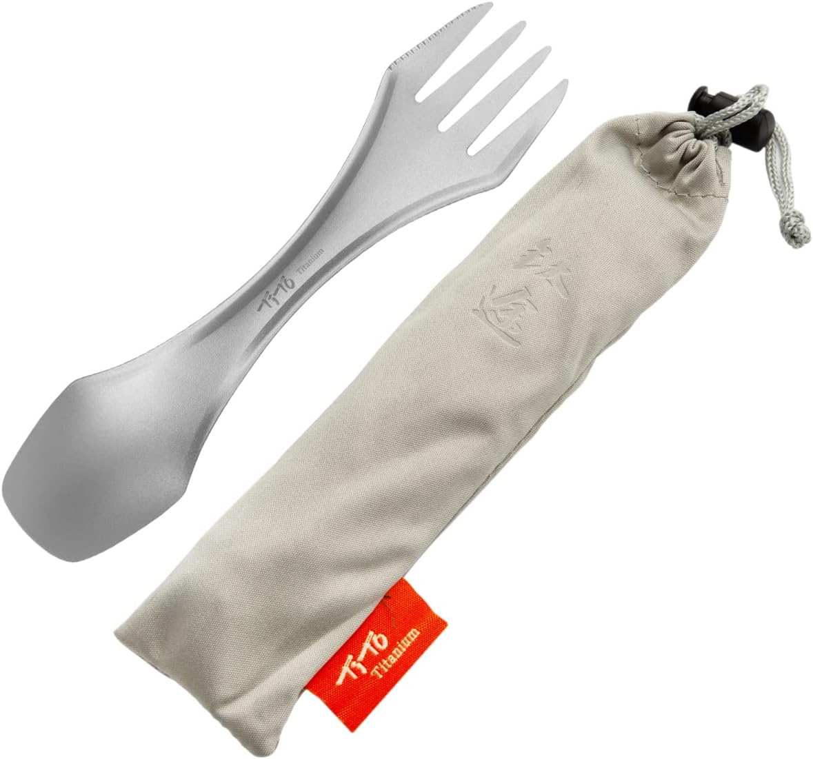 Spork 3-in-1 Spoon,Fork and Knife Lightweight Camping Utensil,Eco-Friendly Flatware for Outdoor Traveling,Hiking,Backpacking and Picnics with Cloth Case