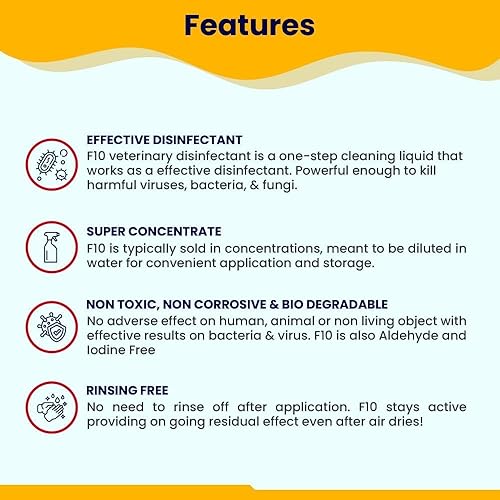 Miniatura 12 de F10 SC - Desinfectante y limpiador veterinario concentrado para perreras, caja de arena, jaulas, terrarios, hábitats, prácticas veterinarias - 3.4
