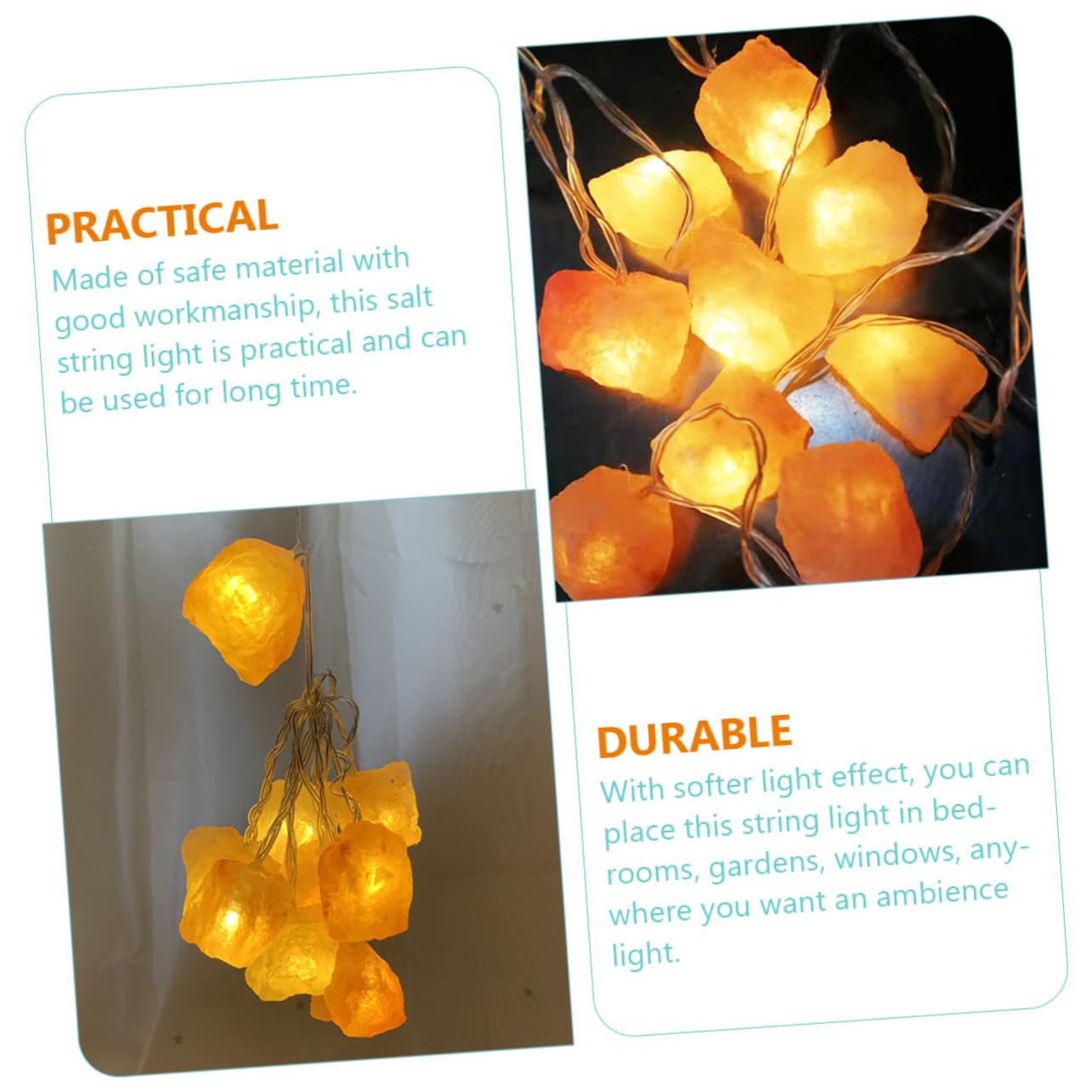 ARTIBETTER Led Himalayan Salt Night Light String Pink Powered for Bedroom Living Room Bar Dec