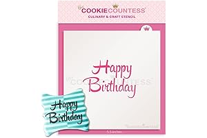 Brush Script Happy Birthday Stencil