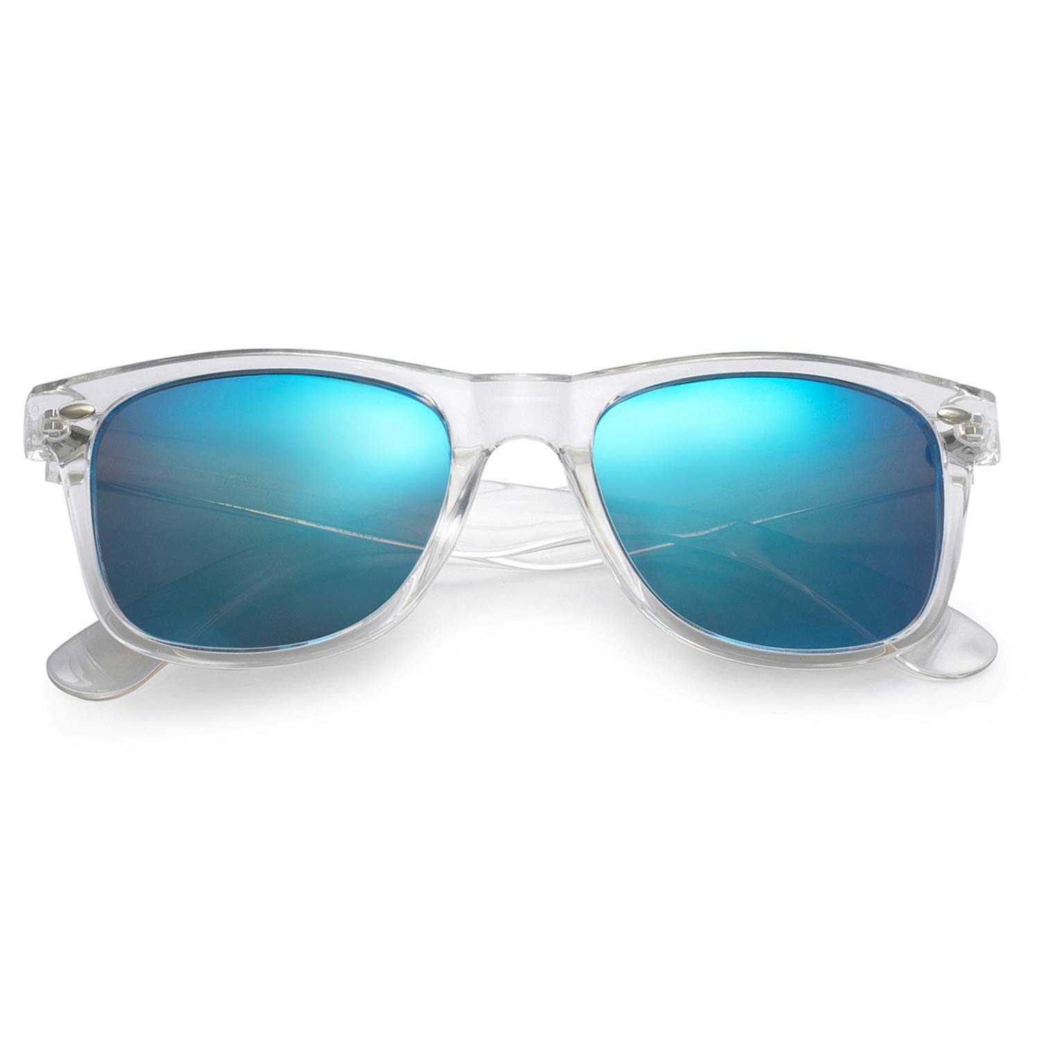 Polar-SpexPolarSpex Polarized Sunglasses for Men and Women – UV Protection, Durable & Lightweight Retro Sunglasses for Driving, Fishing, Crystal | Ice Blue, L