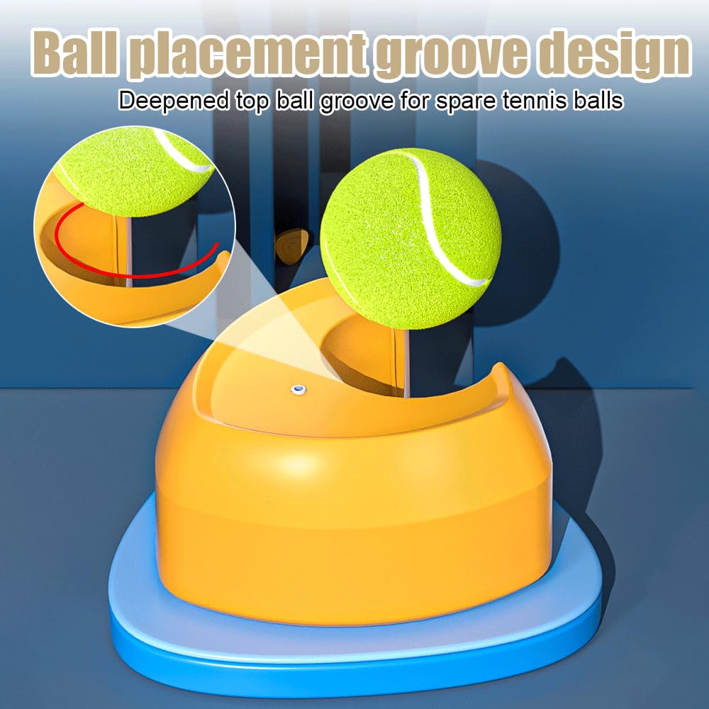 DONGKER Tennis-Trainer mit Tennisball, Tennis Trainingsgerät Rebound mit Fuß, Tragbare Solo-Tennistrainer für Erwachsene und Anfänger im Draußen, Garten, Park, Hof