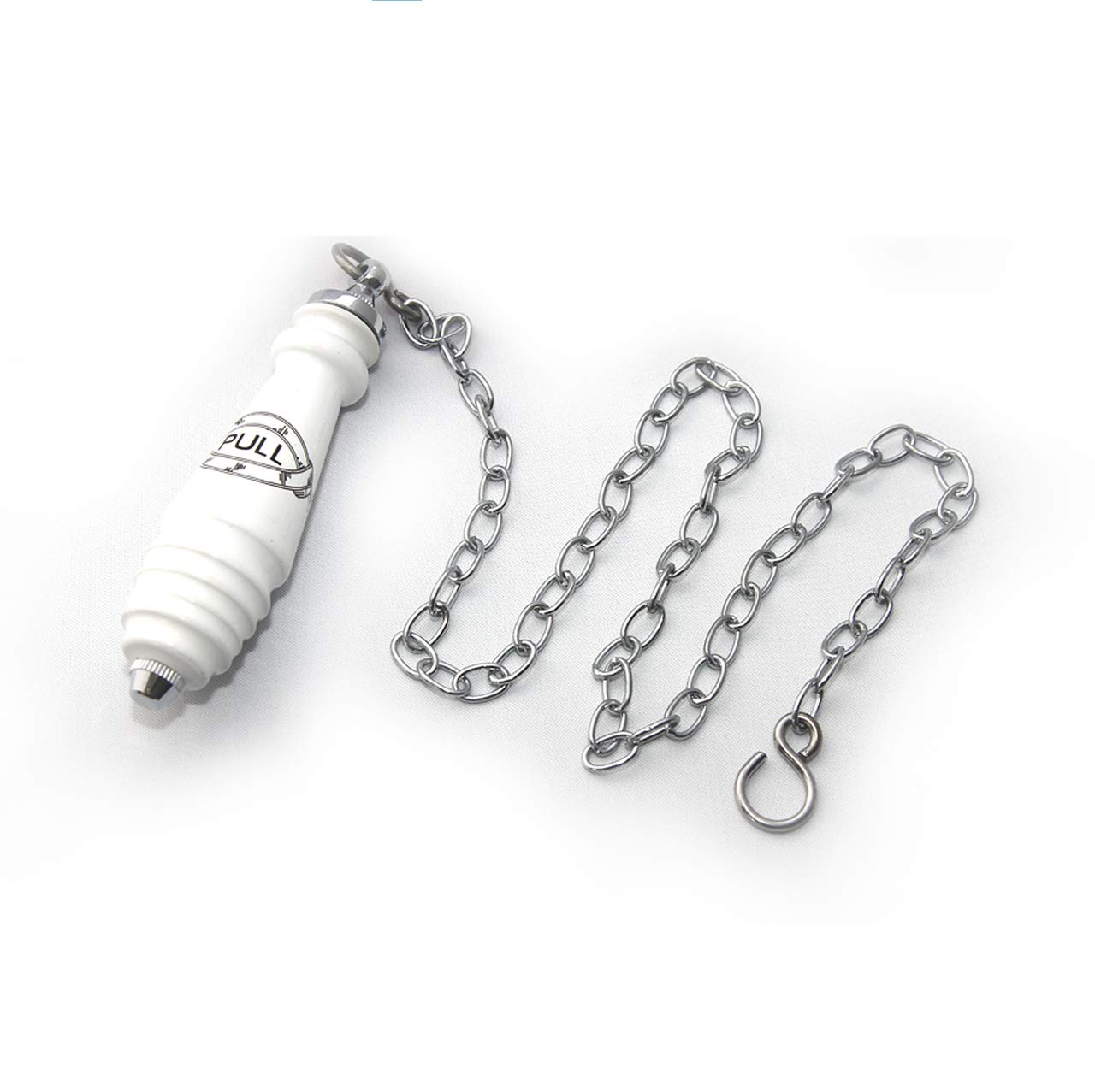 Fixthebog White / Chrome Victorian Traditional Ceramic & Flush Pull For High Level Cistern