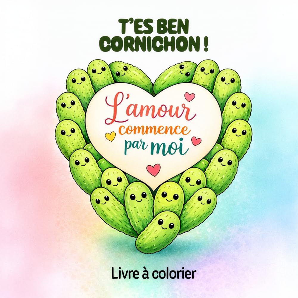 T'es Ben Cornichon !: L'amour commence par moi. Livre à colorier pour apaiser l'esprit et explorer les émotions.