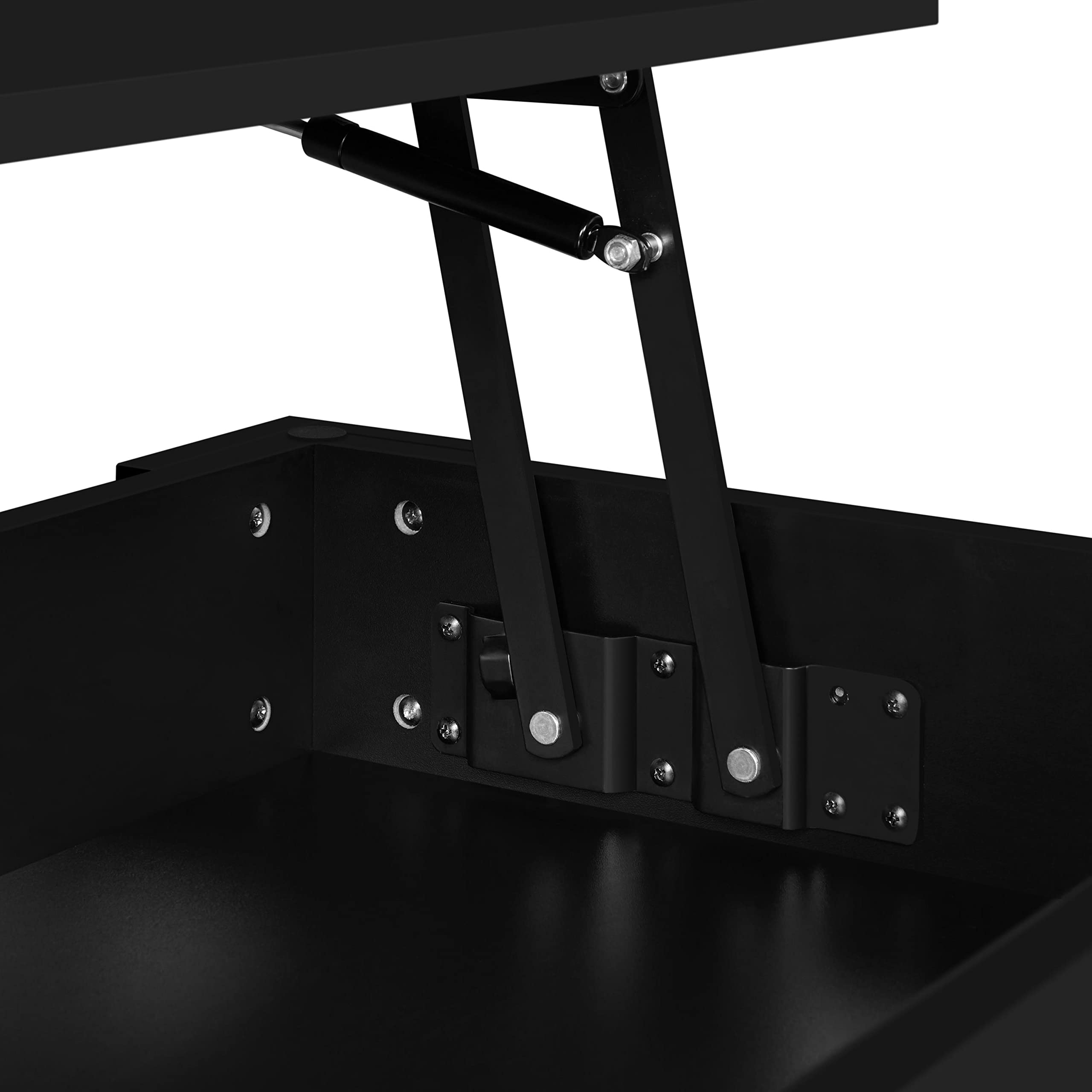 Yaheetech Table Basse avec Plateau Relevable en Bois MDF, Table de Salon Moderne avec Compartiment Caché et Porte-Revues, Une Étagère de Rangement, Bureau Chambre Salon