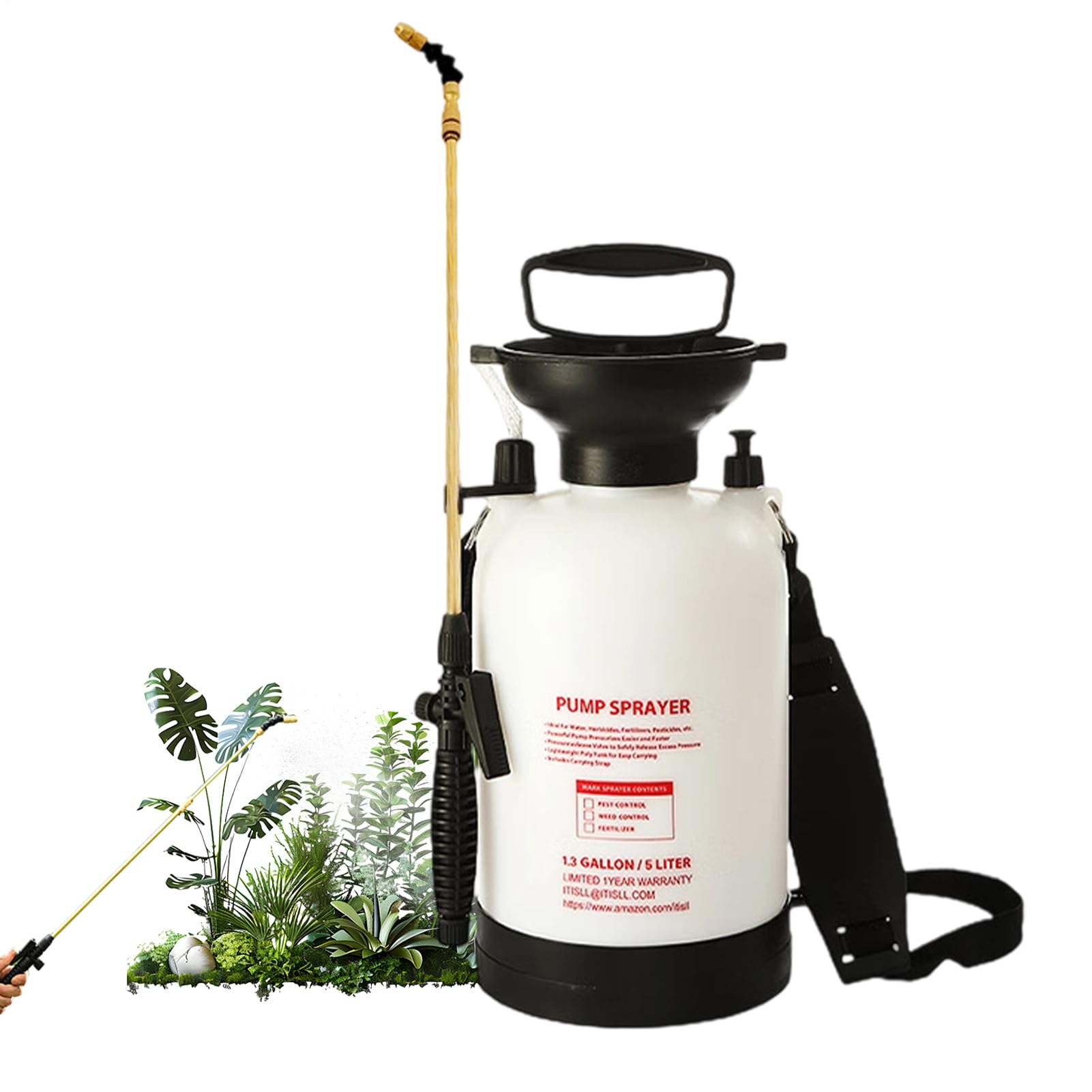Opryskiwacz Ogrodowy Pompowy Ręczne Akcesoria do Podlewania Roślin | Opryskiwacz Na Nawóz O Dużej Pojemności Dla Ogrodników Właścicieli Domów Rolników Do Ogrodu Tarasu Podwórka I