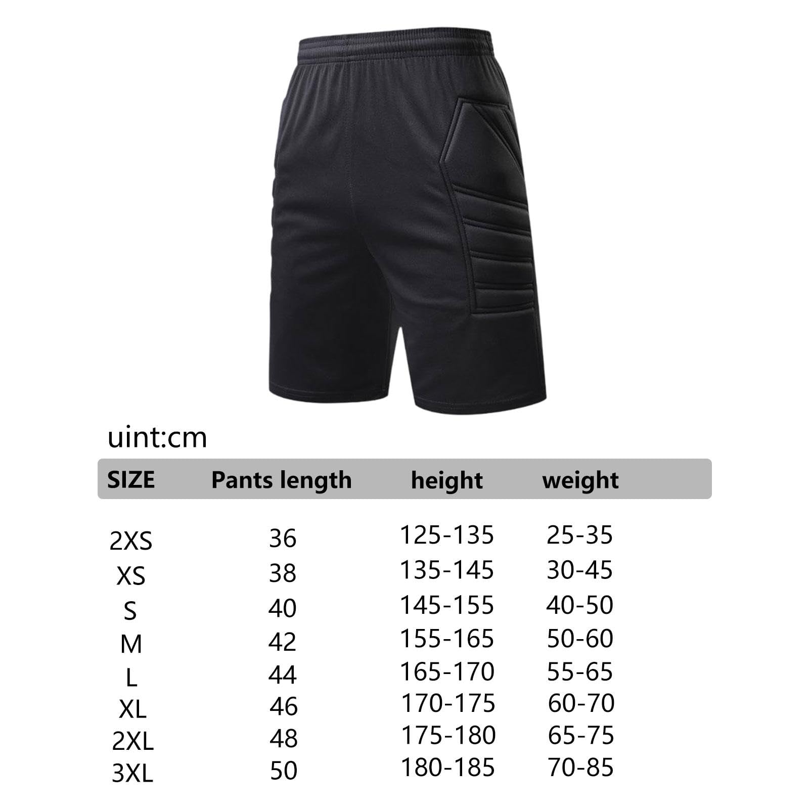 Milageto Short de Protection de Gardien de But de Football Polyvalent et Respirant avec Rembourrage en éponge