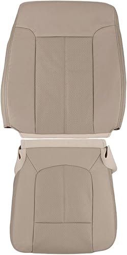 U.S.AutoSeatCover 2011 2012 para Ford F250 F350 Lariat Driver Top & Bottom - Fundas de asiento de cuero marrón