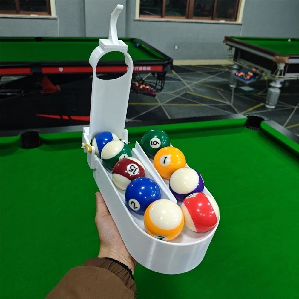 Estante de entrenamiento de billar y billar, máquina de entrenamiento manual para pelotas de billar, dispensador de punto fijo de una sola bola, mejora la precisión y el control de tacos, para