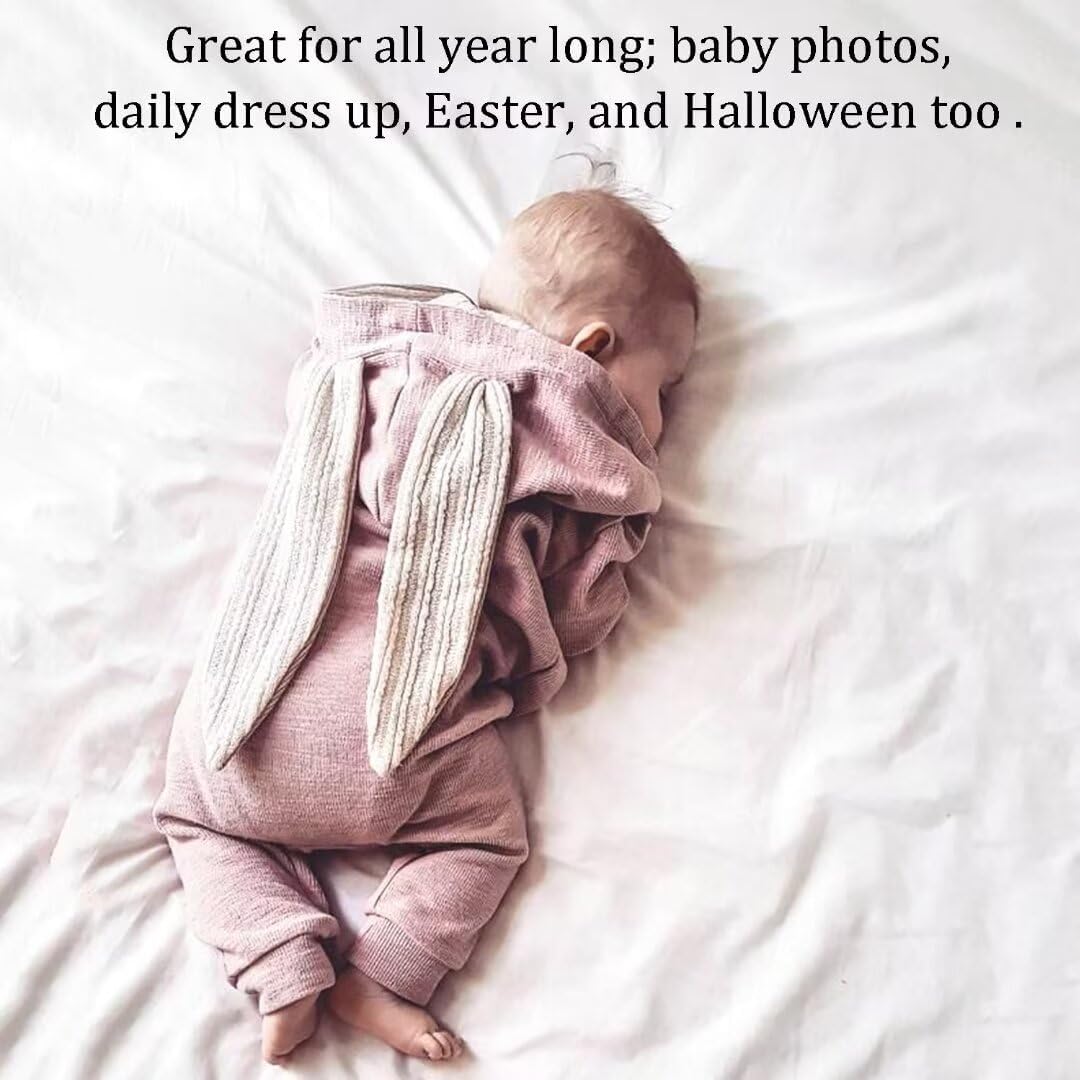 Baby Bunny Costume, Girl or Boy Easter Outfit, Unisex Toddler Rabbit Dress Up Romper, My First Easter Outfit - Image 4